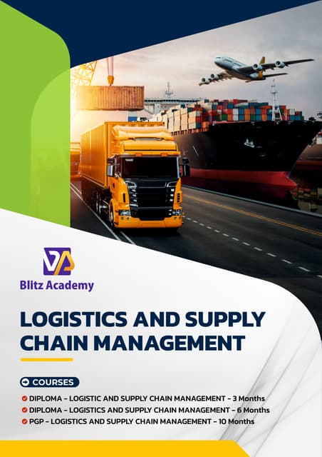 Best logistics courses in kerala | Logistics courses in kochi | PDF